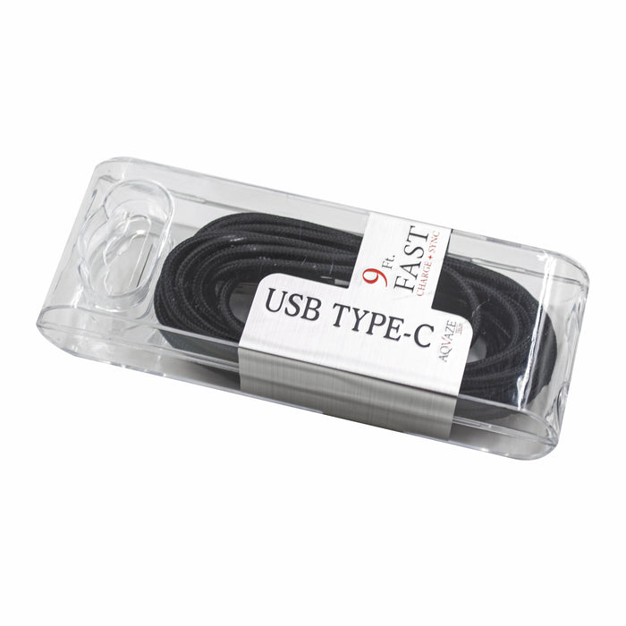 AQZTC9  AqvazeX USB-C 9 ft Cable  8 pcs