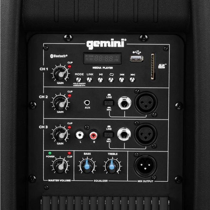 AS-2112BT Gemini 1500 Watt Active 12 inch Bluetooth Loudspeaker