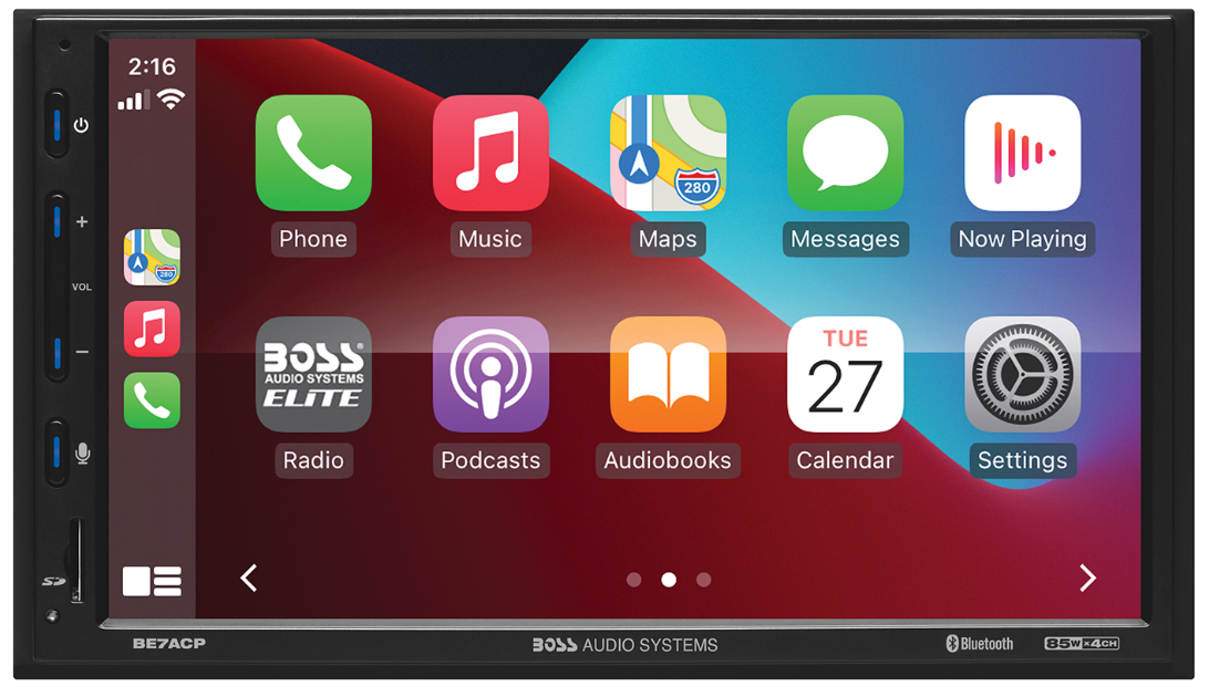 BE7ACP Boss Audio Elite 7-In Double-DIN Apple CarPlay, Android Auto Mech-less Multimedia Player