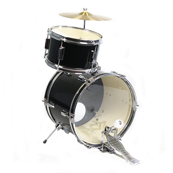 GP50BK GP Percussion 16 inch 3 Piece Junior Drum Set - Black