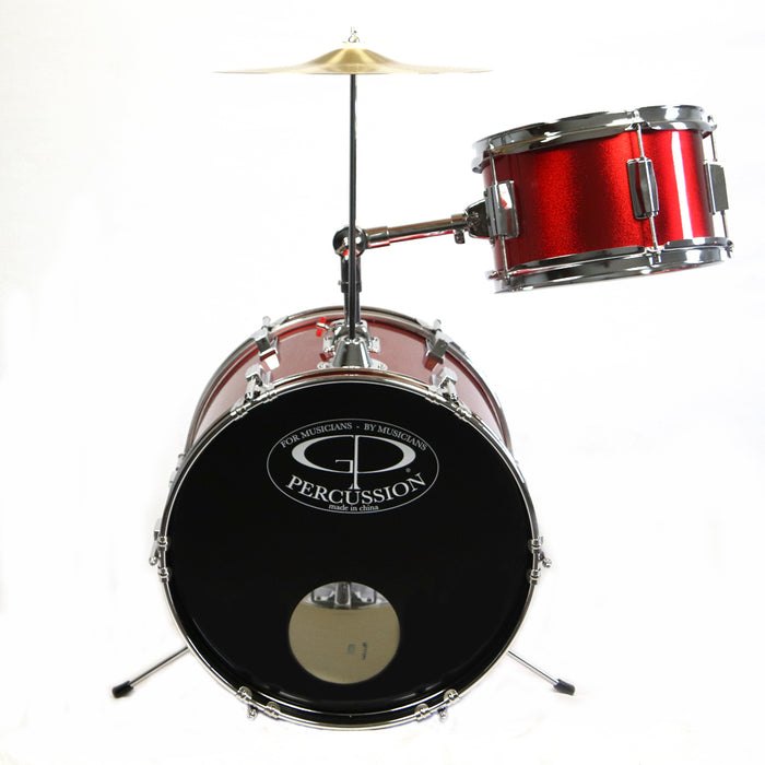 GP50RD GP Percussion 3 Piece Junior Drum Set (Red)