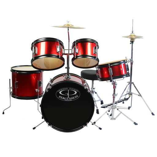 GP55RD GP Percussion 5-Piece Junior Drum Set (Red)