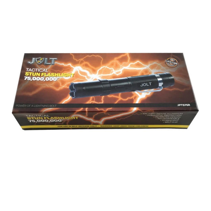 aluminium million volts rechargeable self defense led flashlight JPTS75R Jolt Mini Stun Flashlight 75 Million Volt — M&M Merchandisers