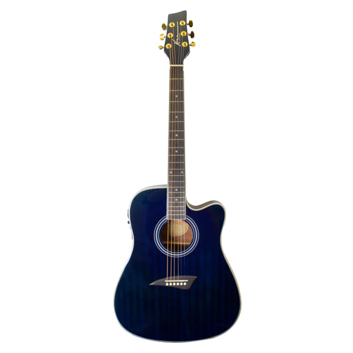K2TBL Kona K2 Series Thin Body Acoustic Electric Guitar - Transparent Blue