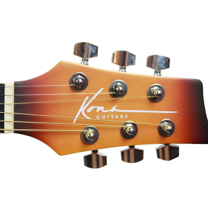 K391L-HSB Kona Left Handed 39 inch Acoustic Guitar - Honeyburst
