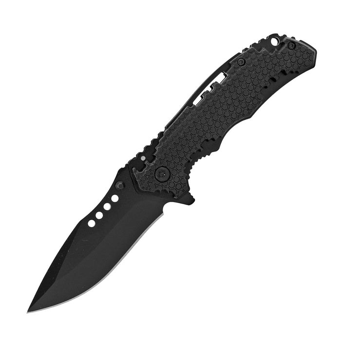 SG-KS1696BK 4.5 inch Hi Tech Grip Spring Assisted Pocket Knife - Black