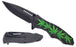 SG-KS1973GM 7.75 inch Overall Weed Leaf Design Folding Knife - Black