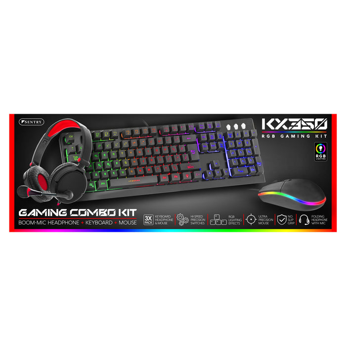 KX350 Sentry RGB Keyboard Mouse & Headphone