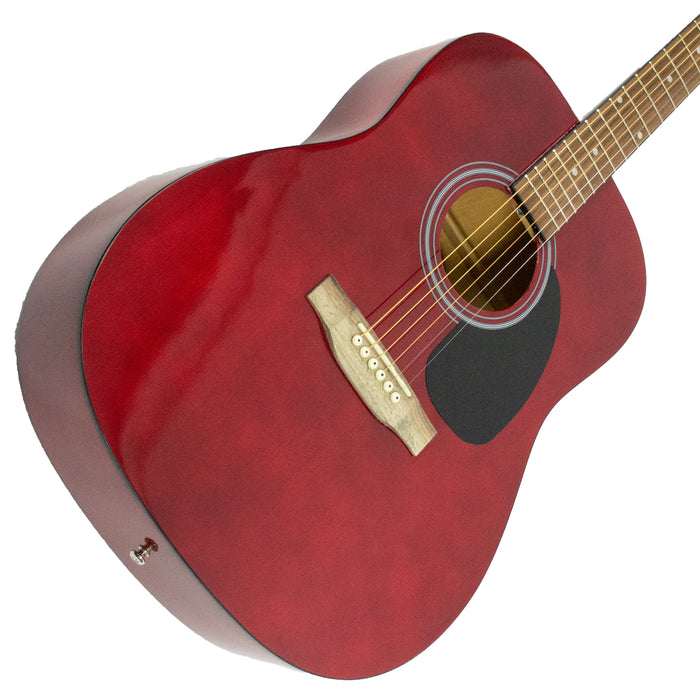 MA241TRD Main Street Dreadnought Acoustic Guitar in Transparent Red
