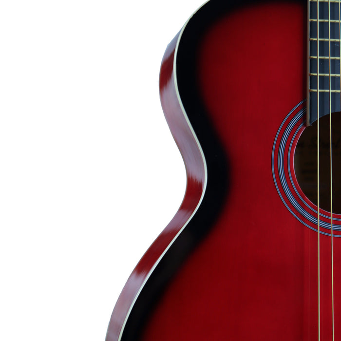 Main Street Guitars MAS38PNK 38-Inch Cutaway Acoustic Guitar with High  Gloss Pink Finish 