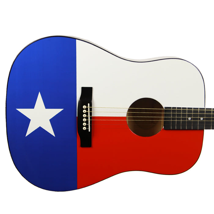 MATXF Main Street Dreadnought Acoustic Spruce Top Guitar - Texas Flag