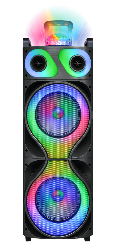 MPD10288B-BK Maxpower Dual 10-Inch x2 DJ Speaker W/ built in Rechargeable battery, USB, SD, Bluetooth