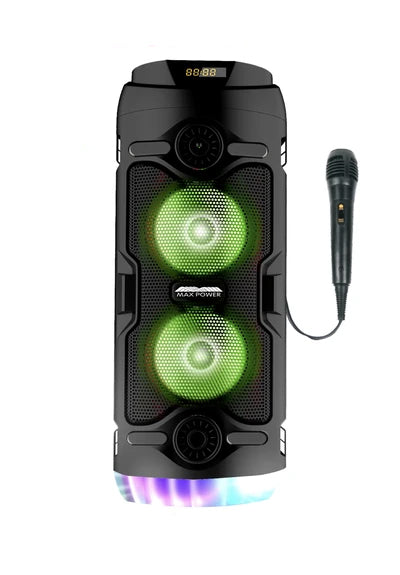 MPD474-BK Max Power 4x2 Portable Bluetooth Speaker with Microphone - Black