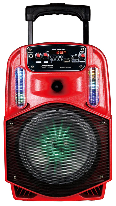 MPD899L-RD Max Power 8 inch Rechargable Trolley Speaker System - Red