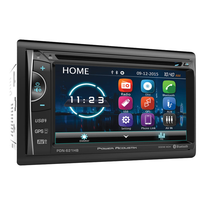 OW-PDN-621HB Power Acoustik 6.2 inch Double DIN DVD CD with Bluetooth and GPS