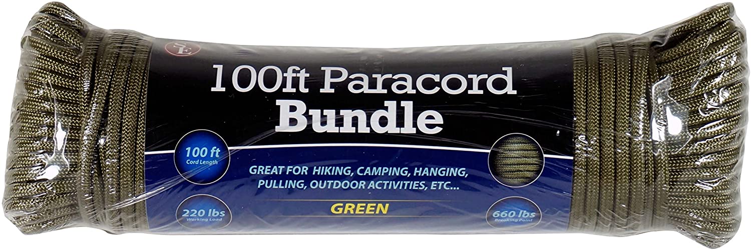 PC101GN55 100 ft 7 Strand Green Paracord 550 lbs