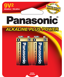 6AM6BP2 Panasonic Alkaline Plus Power 9V Battery 2-Pack