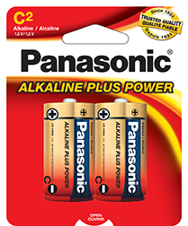 AM2BP2 Panasonic Alkaline 2 Pack C Cell Batteries