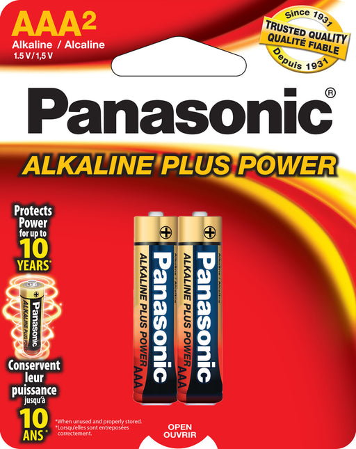 AM4BP2 Panasonic Alkaline 2 Pack AAA  Batteries