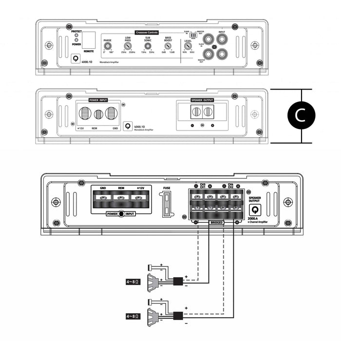 QPX1200.2 2 x 350 Watt Class AB Amplifier