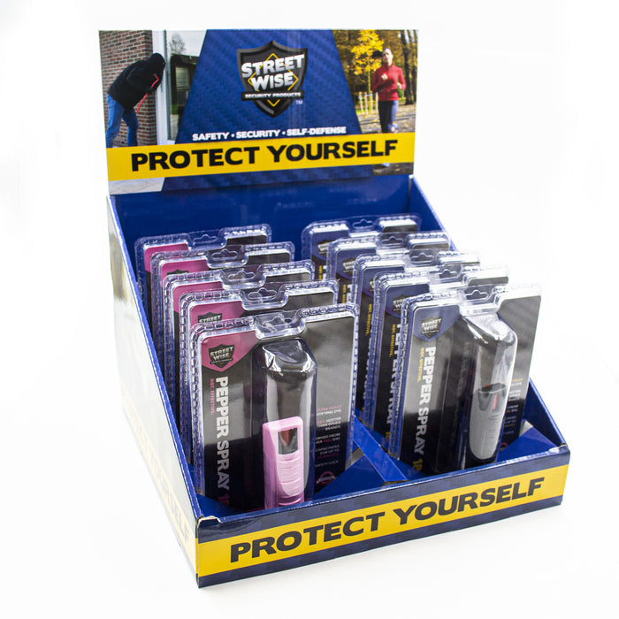 SWAPCD20 Countertop Display 20 Assorted Street Wise SW3H Pepper Spray