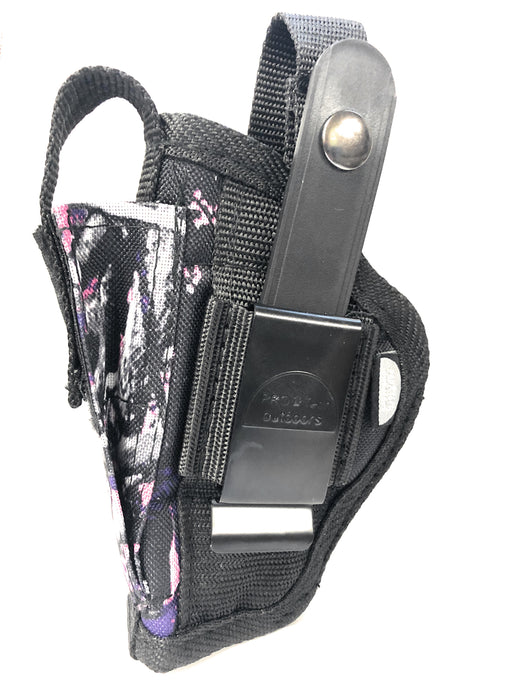 Pink Muddy Girl Belted or Clip on Handgun and Firearm Holster 3-3.5 inch Barrel