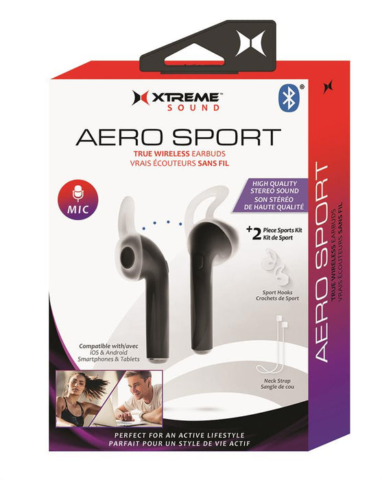 XT-XBE90112BLK Xtreme Aero Sport Bluetooth True Wireless Earbuds - Black