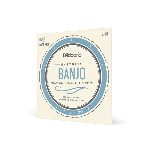 EJ60 D'Addario Banjo Strings, Nickel Plated Steel Wound, Lite 9-20
