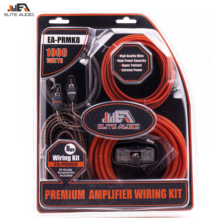 EA-PRMK8 Elite Audio Premium 8 Gauge Amp Kit with Mini ANL Fuse Holder