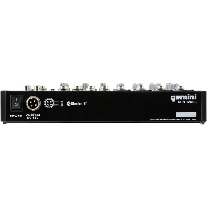 GEM-12USB  Gemini Compact 12 Channel Bluetooth Mixer