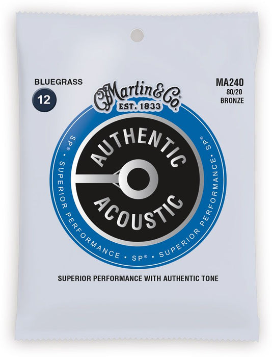 MA240 Martin Authentic 80/20 Bronze Bluegrass Acoustic Strings